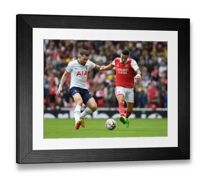 Framed Print : Martinelli vs. Hojbjerg: A Riveting Clash in the Arsenal-Tottenham Rivalry, 2022-23 Premier League Framed Print : Martinelli vs. Hojbjerg: A Riveting Clash in the Arsenal-Tottenham Rivalry, 2022-23 Premier League