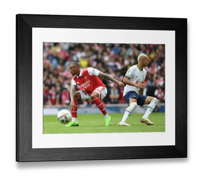 Framed Print : Arsenal vs. Tottenham: Gabriel vs. Richarlison Clash in the 2022-23 Premier League