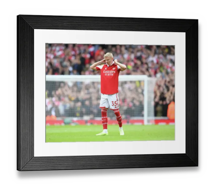Framed Print : Clash of the London Rivals: Zinchenko's Battle - Arsenal vs. Tottenham (2022-23)