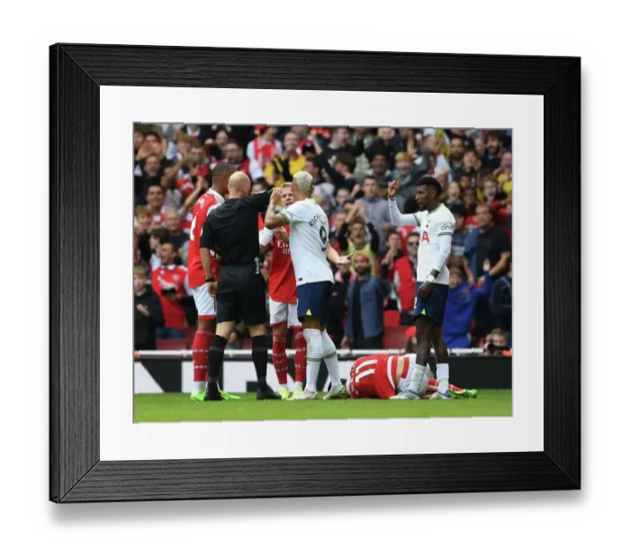 Framed Print : Arsenal vs. Tottenham: Red Card for Emerson Royal in Intense Premier League Clash (2022-23)