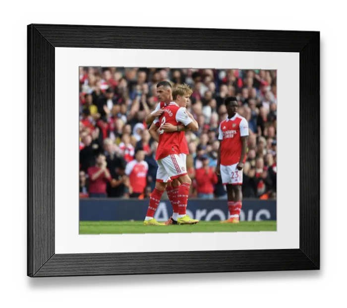 Framed Print : Clash of the Arsenal Midfield Titans: Xhaka vs. Odegaard - Arsenal FC vs. Tottenham Hotspur, 2022-23 Premier League Framed Print : Clash of the Arsenal Midfield Titans: Xhaka vs. Odegaard - Arsenal FC vs. Tottenham Hotspur, 2022-23 Premier League