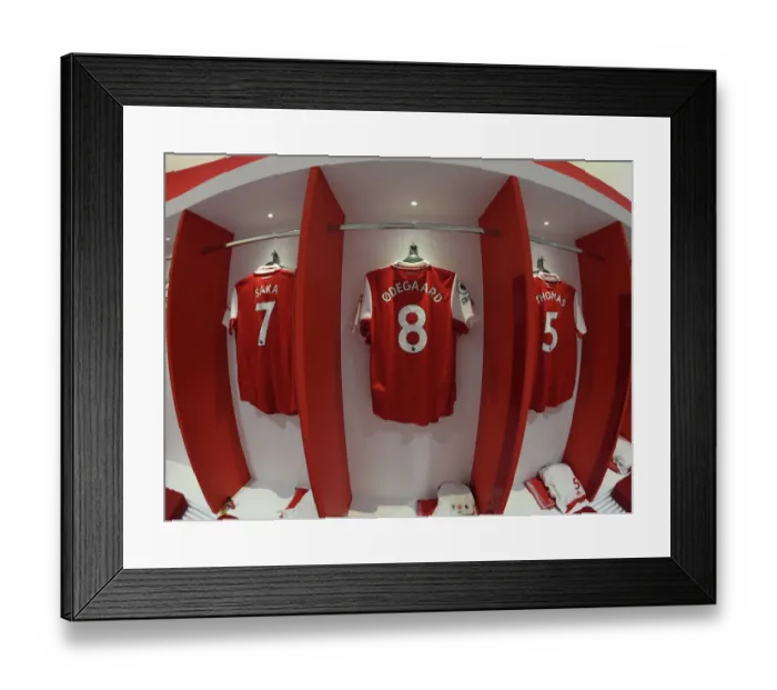 Framed Print : Arsenal FC: The Calm Before the Storm - Arsenal vs. Tottenham Hotspur, Premier League 2022-23: Inside the Arsenal Dressing Room