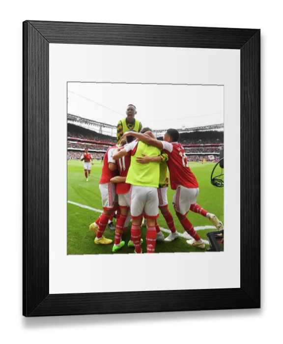Framed Print : Arsenal Celebrates Third Goal Against Tottenham in 2022-23 Premier League Match Framed Print : Arsenal Celebrates Third Goal Against Tottenham in 2022-23 Premier League Match