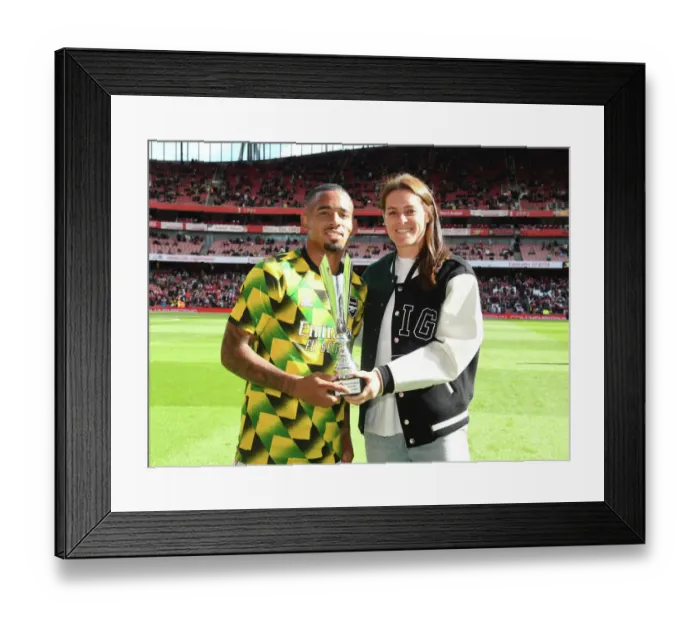 Framed Print : Arsenal's Gabriel Jesus Receives Player of the Month Award Ahead of Arsenal vs. Tottenham Showdown Framed Print : Arsenal's Gabriel Jesus Receives Player of the Month Award Ahead of Arsenal vs. Tottenham Showdown