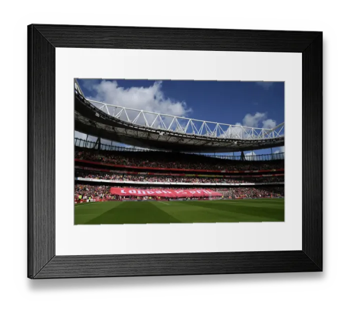 Framed Print : Arsenal vs. Tottenham: North Bank Erupts in Emirates Stadium Showdown