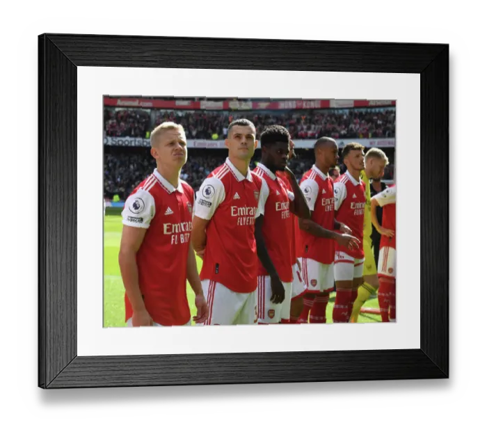 Framed Print : Arsenal's Xhaka, Partey, and Zinchenko Prepare for Arsenal v Tottenham Showdown (2022-23)