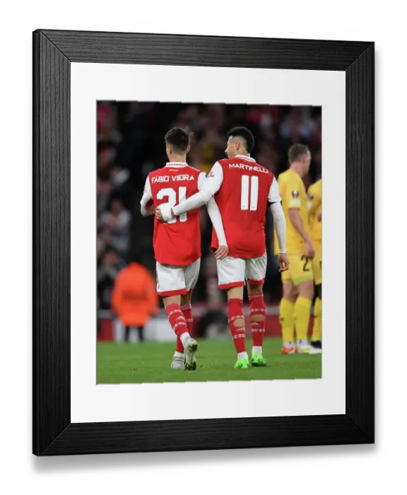 Framed Print : Arsenal's Vieira and Martinelli in Action: Arsenal FC vs FK Bodo / Glimt in Europa League