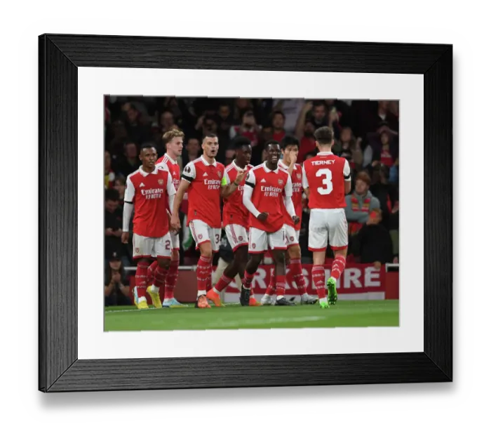 Framed Print : Eddie Nketiah Scores First Arsenal Goal in Europa League Match against FK Bodo / Glimt (2022-23)