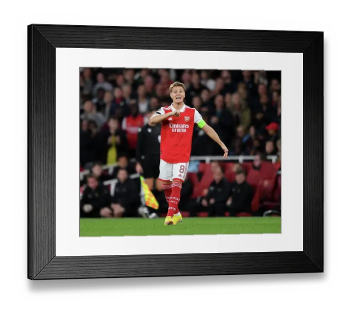 Framed Print : Martin Odegaard Shines: Arsenal's Europa League Victory over FK Bodo / Glimt Framed Print : Martin Odegaard Shines: Arsenal's Europa League Victory over FK Bodo / Glimt