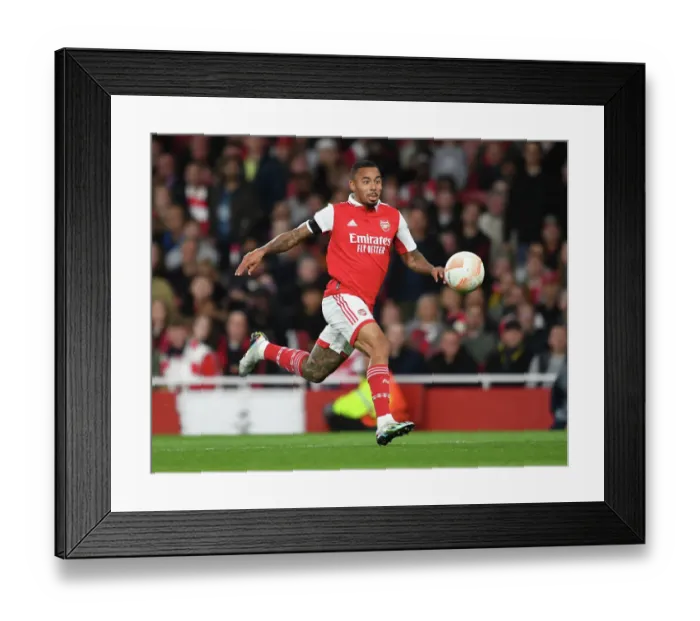 Framed Print : Gabriel Jesus in Action: Arsenal's Europa League Victory over FK Bodo / Glimt, 2022-23