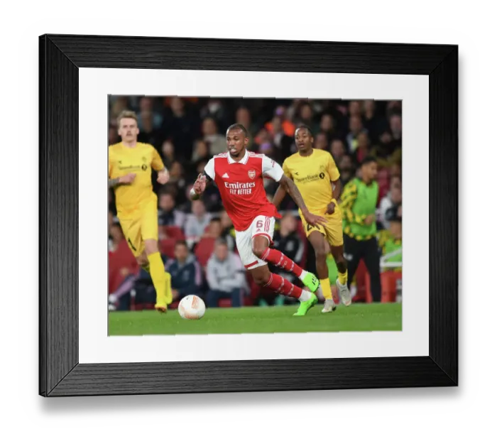 Framed Print : Gabriel Magalhaes in Action: Arsenal vs FK Bodo / Glimt, Europa League 2022-23