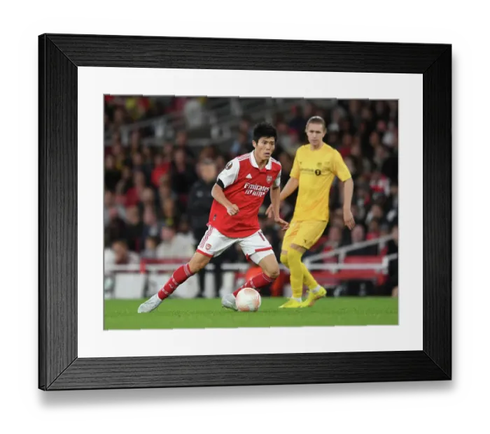 Framed Print : Arsenal's Tomiyasu in Action against FK Bodo / Glimt in Europa League Group A Framed Print : Arsenal's Tomiyasu in Action against FK Bodo / Glimt in Europa League Group A