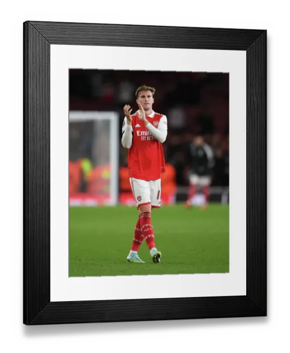 Framed Print : Arsenal Celebrate Victory Over FK Bodo / Glimt in Europa League: Rob Holding Salutes Fans