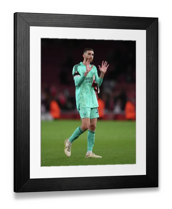 Framed Print : Arsenal's Matt Turner Celebrates after Arsenal FC vs FK Bodo / Glimt in UEFA Europa League 2022-23