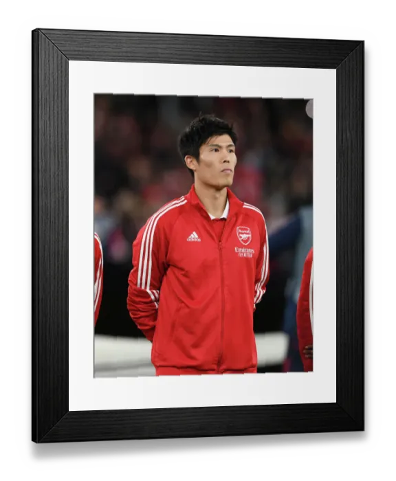 Framed Print : Arsenal's Takehiro Tomiyasu Gears Up for Europa League Clash Against FK Bodo / Glimt Framed Print : Arsenal's Takehiro Tomiyasu Gears Up for Europa League Clash Against FK Bodo / Glimt