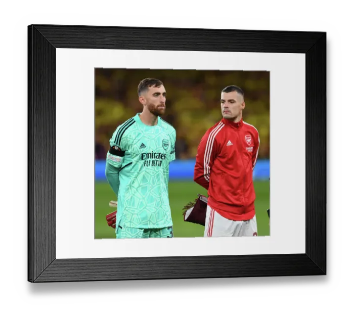 Framed Print : Arsenal FC vs FK Bodo / Glimt: Granit Xhaka and Matt Turner Pre-Match, UEFA Europa League 2022-23 Framed Print : Arsenal FC vs FK Bodo / Glimt: Granit Xhaka and Matt Turner Pre-Match, UEFA Europa League 2022-23