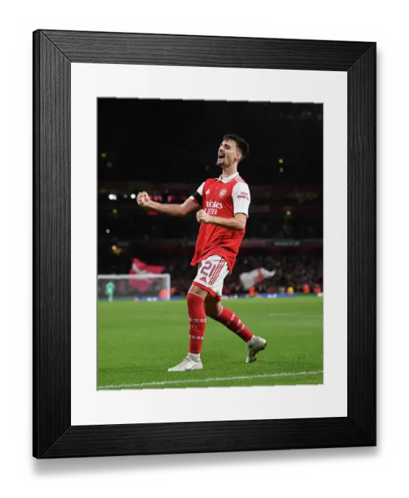 Framed Print : Arsenal's Fabio Vieira Scores Third Goal Against FK Bodo / Glimt in Europa League Match Framed Print : Arsenal's Fabio Vieira Scores Third Goal Against FK Bodo / Glimt in Europa League Match