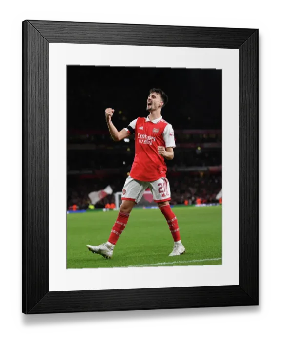 Framed Print : Arsenal's Fabio Vieira Scores Hat-trick: Arsenal Dominates FK Bodo / Glimt in Europa League