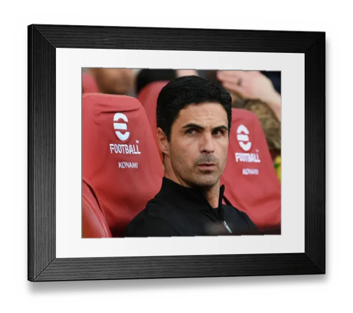 Framed Print : Arsenal's Mikel Arteta Faces Off Against Liverpool in Intense 2022-23 Premier League Showdown