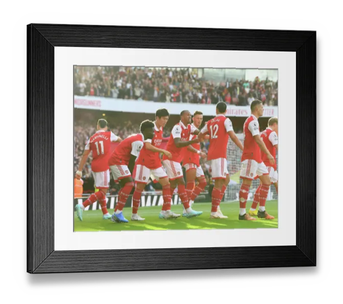 Framed Print : Arsenal's Gabriel Magalhaes and William Saliba Celebrate First Goal Against Liverpool (2022-23) Framed Print : Arsenal's Gabriel Magalhaes and William Saliba Celebrate First Goal Against Liverpool (2022-23)
