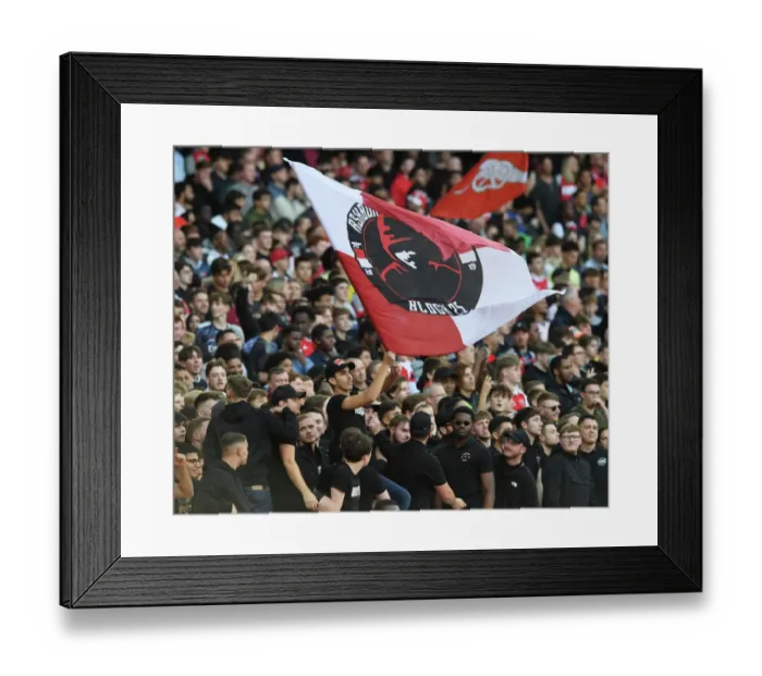 Framed Print : Passionate Arsenal vs Liverpool Clash: A Sea of Fans at Emirates Stadium, Premier League 2022-23