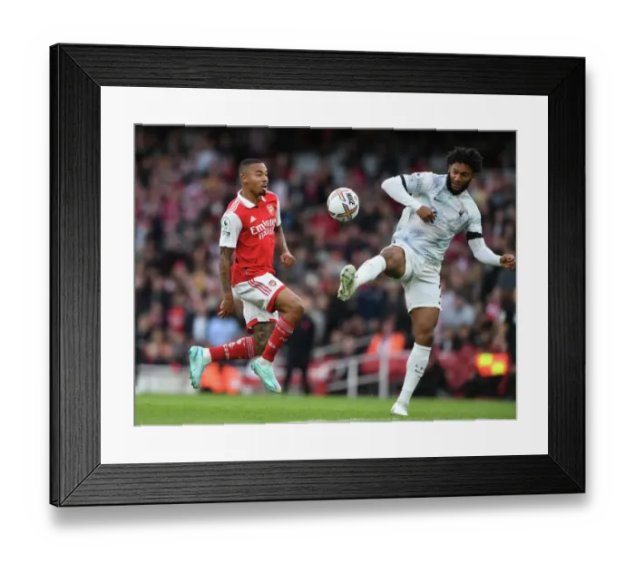 Framed Print : Arsenal vs. Liverpool: Gabriel Jesus Outmuscles Joe Gomez in Intense Premier League Clash (2022-23) Framed Print : Arsenal vs. Liverpool: Gabriel Jesus Outmuscles Joe Gomez in Intense Premier League Clash (2022-23)