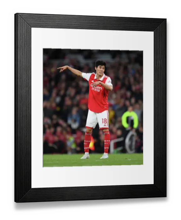 Framed Print : Tomiyasu's Standout Performance: Arsenal vs Liverpool (2022-23), Emirates Stadium