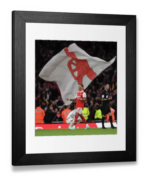Framed Print : Arsenal Celebrate Derby Win Over Liverpool in 2022-23 Premier League