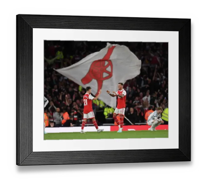 Framed Print : Arsenal's Victory: Ben White and Fabio Vieira Celebrate Against Liverpool in the 2022-23 Premier League Framed Print : Arsenal's Victory: Ben White and Fabio Vieira Celebrate Against Liverpool in the 2022-23 Premier League