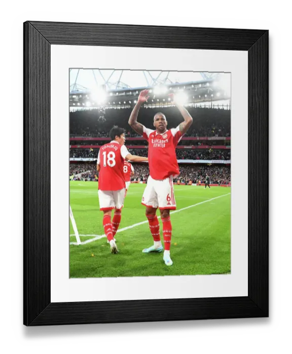 Framed Print : Arsenal's Triumph: Magalhaes Scores the Third Goal Against Liverpool in the 2022-23 Premier League Framed Print : Arsenal's Triumph: Magalhaes Scores the Third Goal Against Liverpool in the 2022-23 Premier League