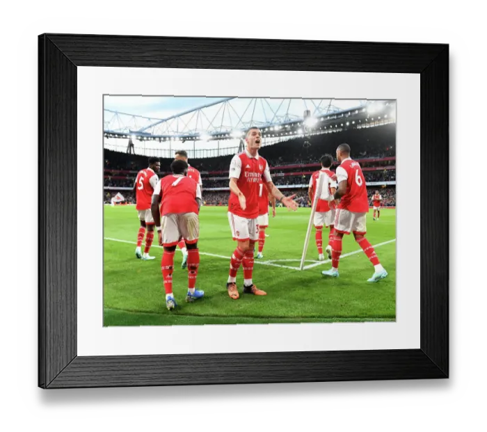 Framed Print : Xhaka's Thrilling Third: Arsenal's Comeback Against Liverpool (2022-23) Framed Print : Xhaka's Thrilling Third: Arsenal's Comeback Against Liverpool (2022-23)