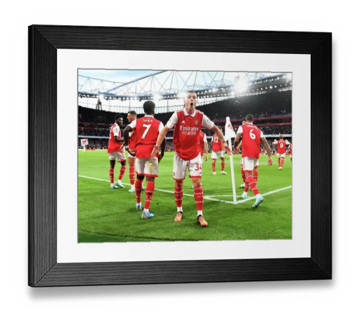 Framed Print : Arsenal's Xhaka Scores Third Goal in Thrilling Arsenal v Liverpool Clash (2022-23) Framed Print : Arsenal's Xhaka Scores Third Goal in Thrilling Arsenal v Liverpool Clash (2022-23)