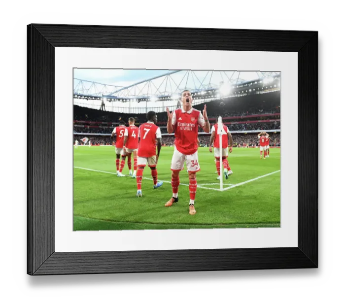 Framed Print : Xhaka's Thrilling Third: Arsenal's Comeback Against Liverpool (2022-23) Framed Print : Xhaka's Thrilling Third: Arsenal's Comeback Against Liverpool (2022-23)