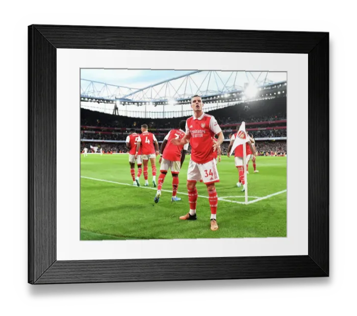 Framed Print : Xhaka's Thrilling Third: Arsenal's Triumph Over Liverpool (2022-23) - Arsenal Midfielder's Decisive Goal Secures Memorable Victory Framed Print : Xhaka's Thrilling Third: Arsenal's Triumph Over Liverpool (2022-23) - Arsenal Midfielder's Decisive Goal Secures Memorable Victory