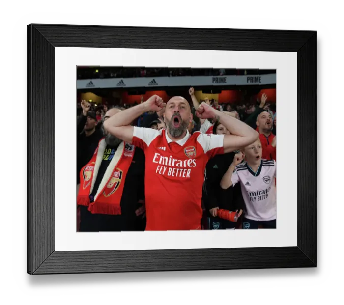 Framed Print : Arsenal Triumphs Over Liverpool: A Thrilling Premier League Victory Celebrated by Fans Framed Print : Arsenal Triumphs Over Liverpool: A Thrilling Premier League Victory Celebrated by Fans