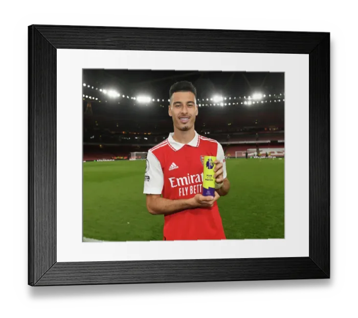 Framed Print : Arsenal's Gabriel Martinelli Named Man of the Match in Exciting Arsenal vs. Liverpool Clash (2022-23)