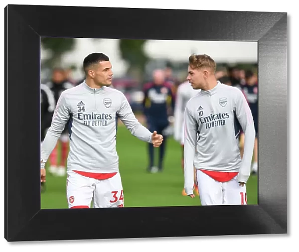 Arsenal FC 2022-23 First Team: Granit Xhaka and Emile Smith Rowe - Squad Photo