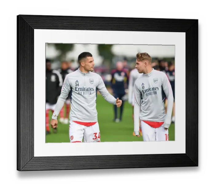 Framed Print : Arsenal FC 2022-23 First Team: Granit Xhaka and Emile Smith Rowe - Squad Photo Framed Print : Arsenal FC 2022-23 First Team: Granit Xhaka and Emile Smith Rowe - Squad Photo