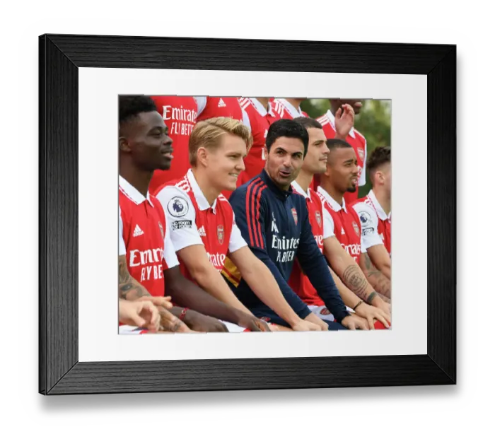 Framed Print : Arsenal First Team Squad 2022-23: Mikel Arteta Leading the Charge