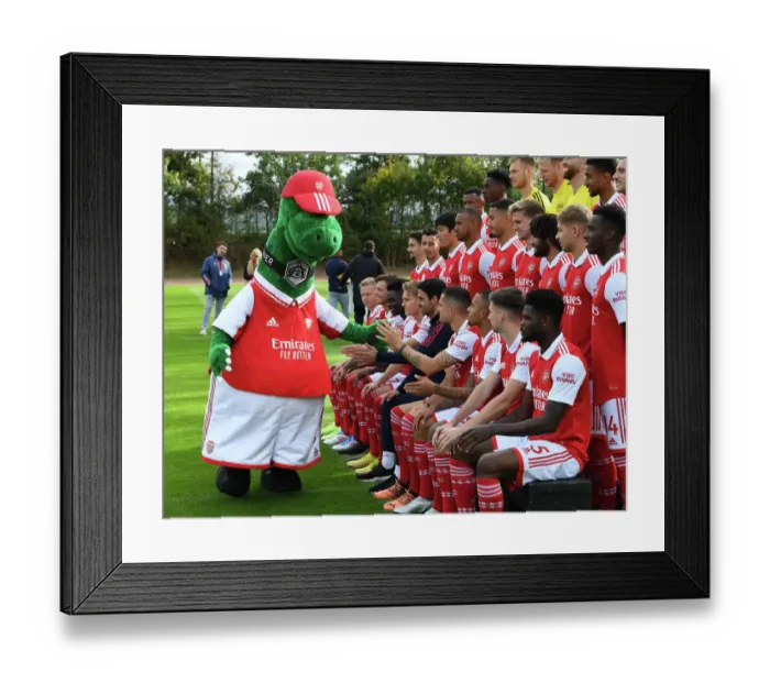 Framed Print : Arsenal 2022-23 Squad Farewell Shoot with Gunnersaurus Framed Print : Arsenal 2022-23 Squad Farewell Shoot with Gunnersaurus