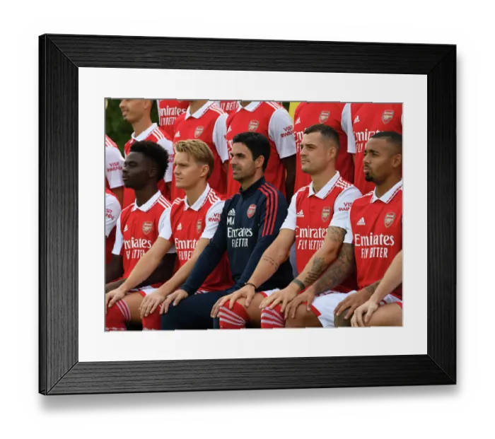 Framed Print : Arsenal First Team Squad 2022-23: Mikel Arteta Leading the Charge