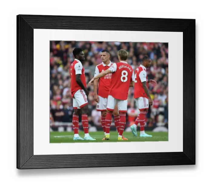 Framed Print : Arsenal's Triple Force: Partey, Xhaka, and Odegaard Unite Against Liverpool in the 2022-23 Premier League Framed Print : Arsenal's Triple Force: Partey, Xhaka, and Odegaard Unite Against Liverpool in the 2022-23 Premier League