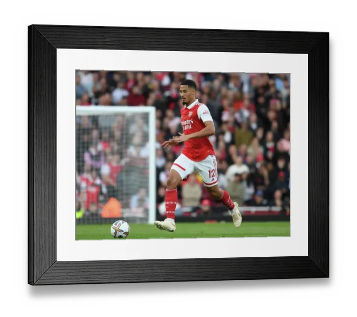 Framed Print : William Saliba's Premier League Debut: Arsenal vs. Liverpool, 2022-23 - Arsenal Emirates Stadium