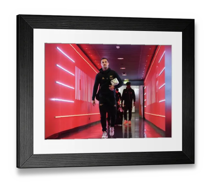 Framed Print : Arsenal vs. Liverpool: Cedric's Pre-Match Focus at Emirates Stadium (2022-23)