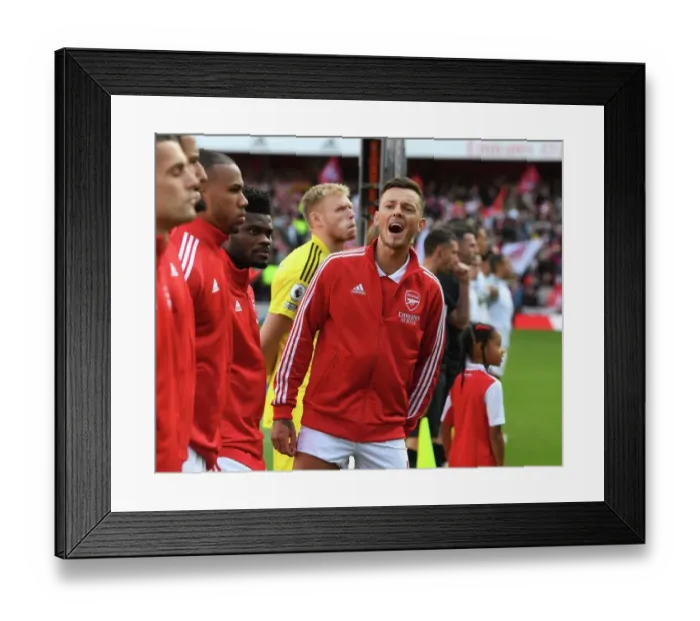 Framed Print : Arsenal's Ben White Gears Up for Arsenal v Liverpool Clash in the Premier League (2022-23)