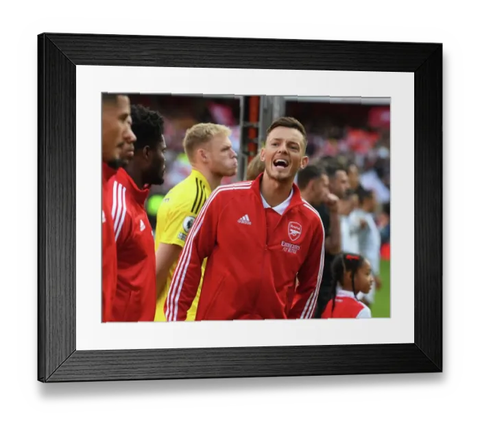 Framed Print : Arsenal's Ben White Gears Up for Arsenal vs. Liverpool Showdown in the 2022-23 Premier League