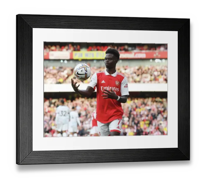 Framed Print : Bukayo Saka vs. Liverpool: The Emirates Showdown (Arsenal vs. Liverpool 2022-23)
