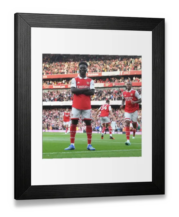Framed Print : Saka Scores the Second: Arsenal vs. Liverpool in the Premier League, 2022-23