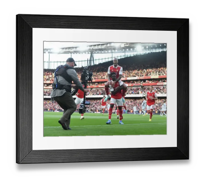 Framed Print : Arsenal's Bukayo Saka Scores Second Goal Against Liverpool in 2022-23 Premier League