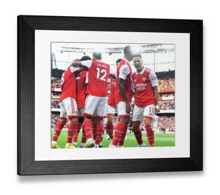 Framed Print : Double Trouble: Martinelli and Saka's Unforgettable Goals Against Liverpool (2022-23) Framed Print : Double Trouble: Martinelli and Saka's Unforgettable Goals Against Liverpool (2022-23)